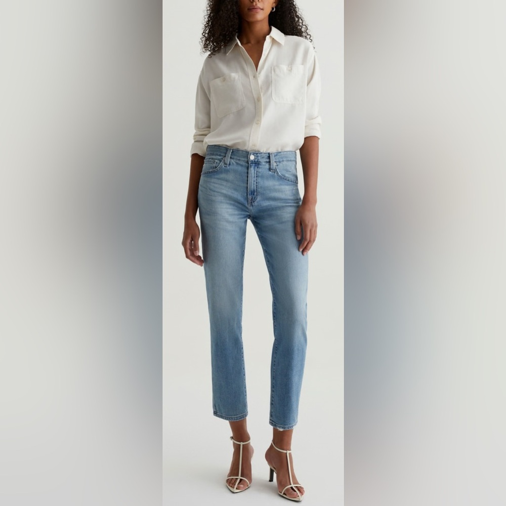 AG Adriano Goldschmied Women's Straight Leg Jeans in Light Blue